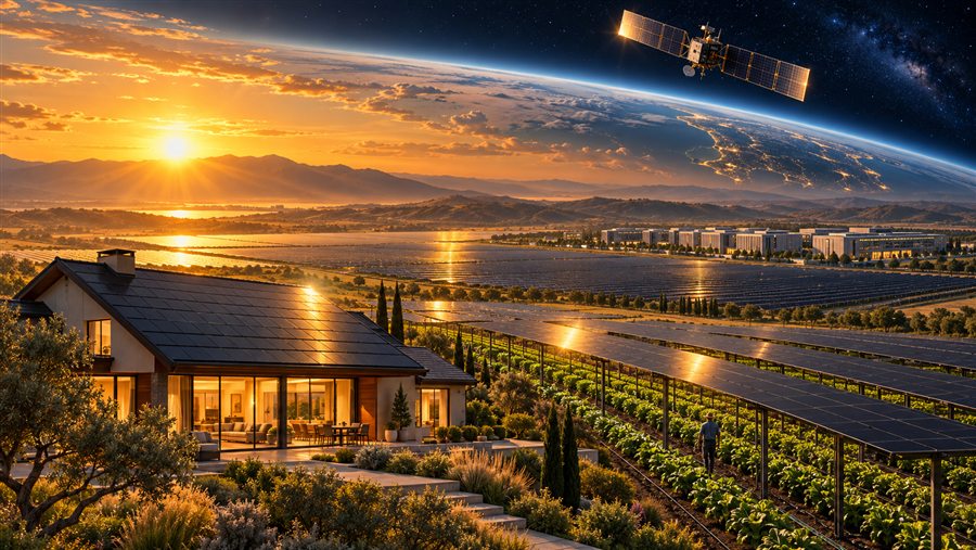Solar applications from rooftiles and agrivoltaics to utility fields and space, under a golden sun